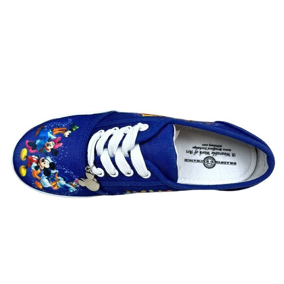 Bradford Exchange Disney Women Sneakers Mickey and Minnie Wearable Art Blue Sz 5 - Picture 6 of 8